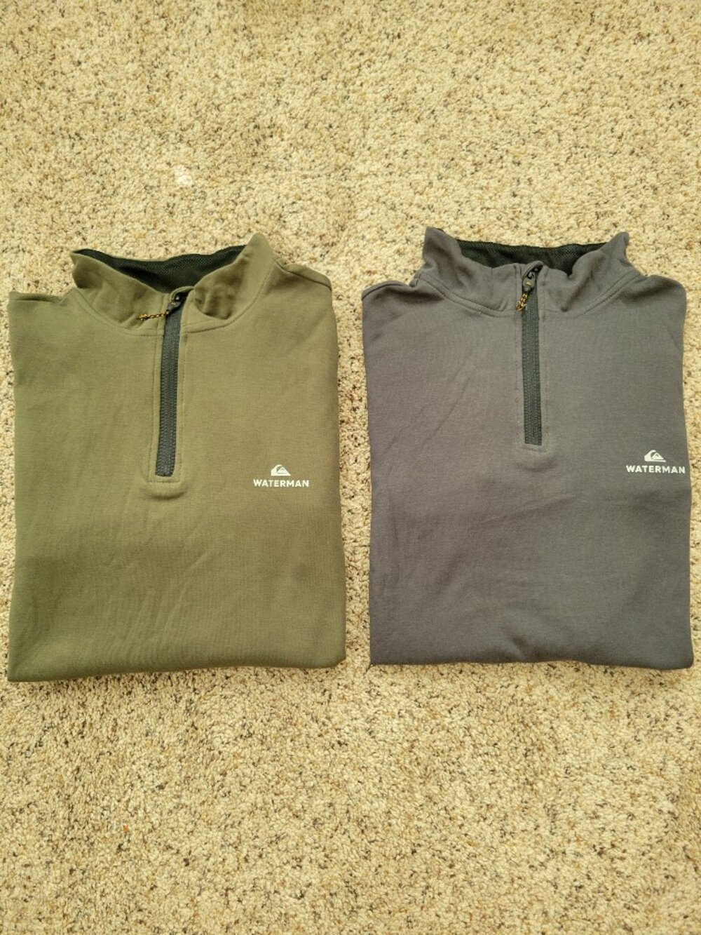 NEW Lot 2 Quiksilver Waterman 1/4 Zip Pullover L/S Shirts Men Medium